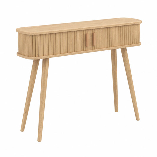Table console, avec portes coulissantes, en chêne, pour l’entrée ou le salon