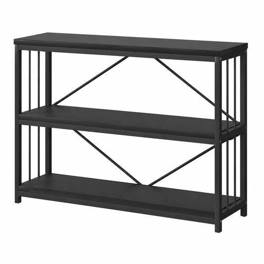 Canapé, en chêne et métal, coloris noir, pour le salon