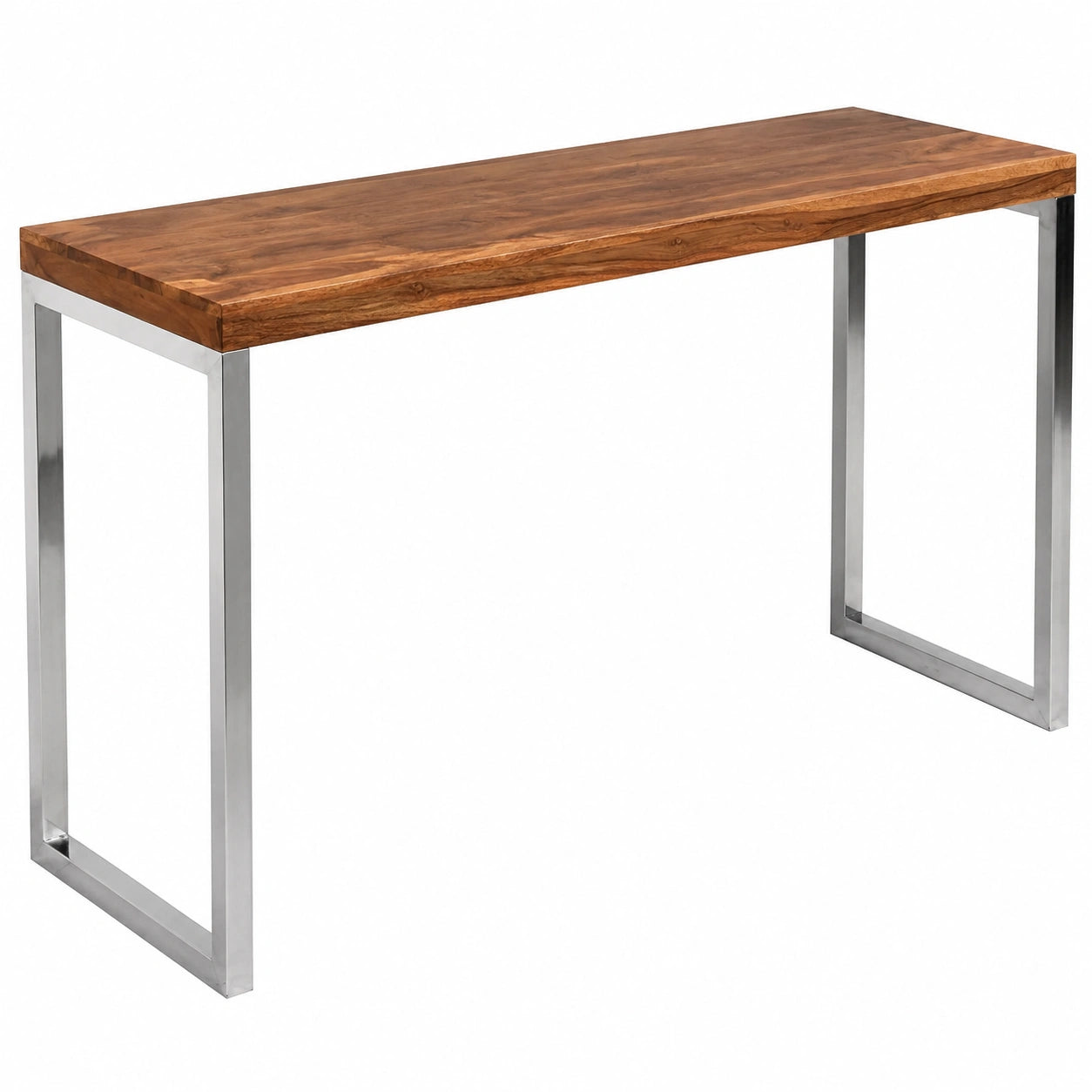 Table console, en bois massif et métal, 120 x 45 x 77 cm, pour l’entrée ou le salon